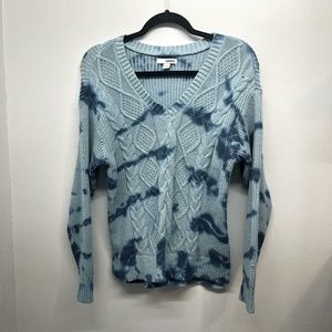 Sonoma Tie-Dye Cable Knit V-Neck Sweater Size M